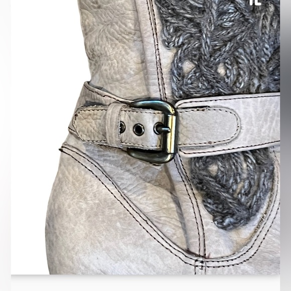 Napoleoni Womens  Gray Suede Knee High Boots Size 39‎ (8.5 US) Made In Italy - Picture 5 of 12